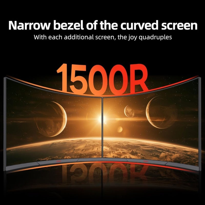 27 Inch Curved Gaming Monitor for immersive gameplay, VA panel, black, 180Hz refresh rate with 1ms response time, QHD 1440P resolution, HDR10, 90 DCI-P3, Adaptive Sync, VESA mount compatible, tilt adjustable - Image 3