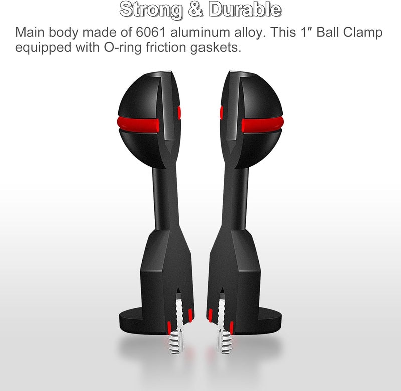 MINIFOCUS 2Pcs 1'' Ball Adapter to 1/4"-20 Screw, Universal Ball Joint Bracket with 1/4" Screw Base Adapter for Underwater Camera Arm Tray Diving Photography System - Image 5