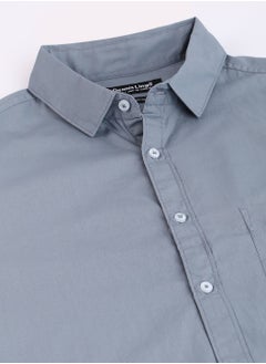 Dennis Lingo Men's Slim Fit Dark Blue Casual Cotton Spread Shirt  - Image 3