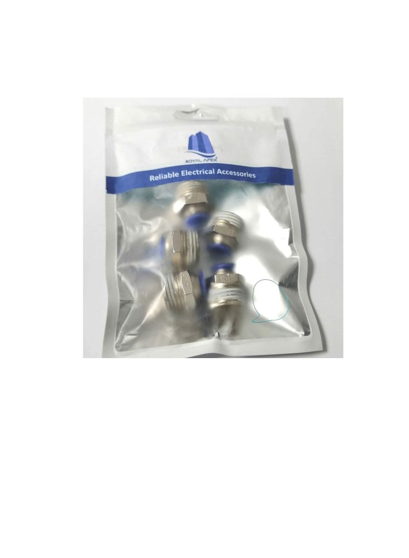 PU Pipe Fittings Polyurethane Pneumatic Pipe Push in to Connect Fittings Male Socket Pack of 5 10mmx1/8" - Image 1