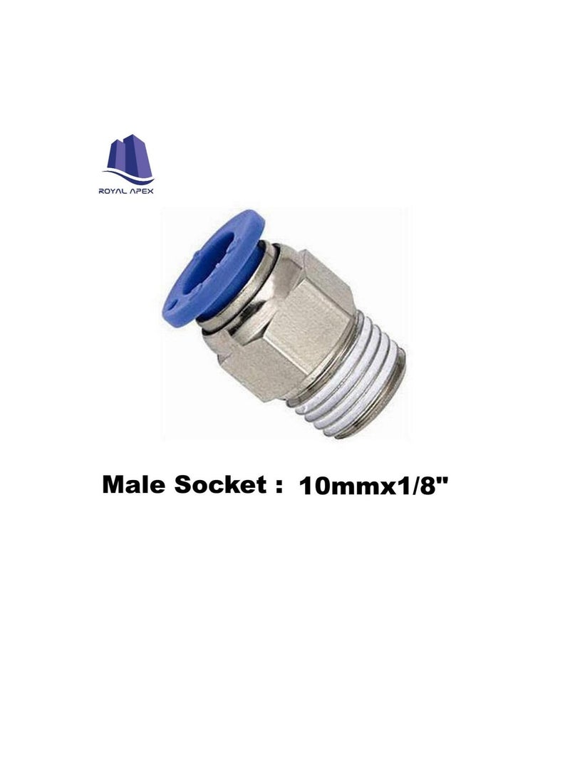 PU Pipe Fittings Polyurethane Pneumatic Pipe Push in to Connect Fittings Male Socket Pack of 5 10mmx1/8" - Image 3