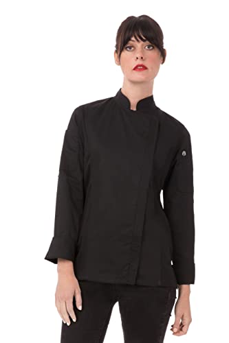 Chef Works Women's Hartford Chef Coat, Black, Large - Image 5