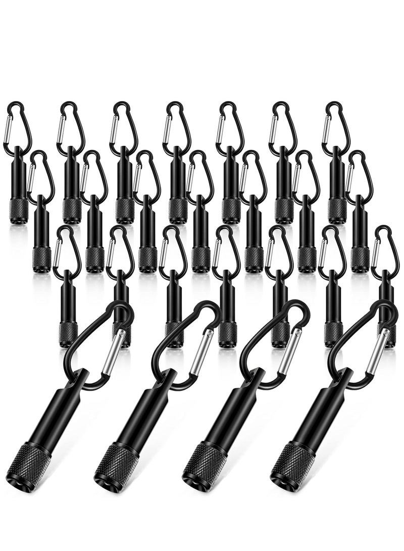 SYOSI 25 Pack Mini LED Keychain Flashlight Mini Keychain Flashlights Bulk with Carabiner Pocket Keychain Flashlight High Lumen EDC Handheld Flashlight for Camping Hiking Outdoor Activity Black - Image 1