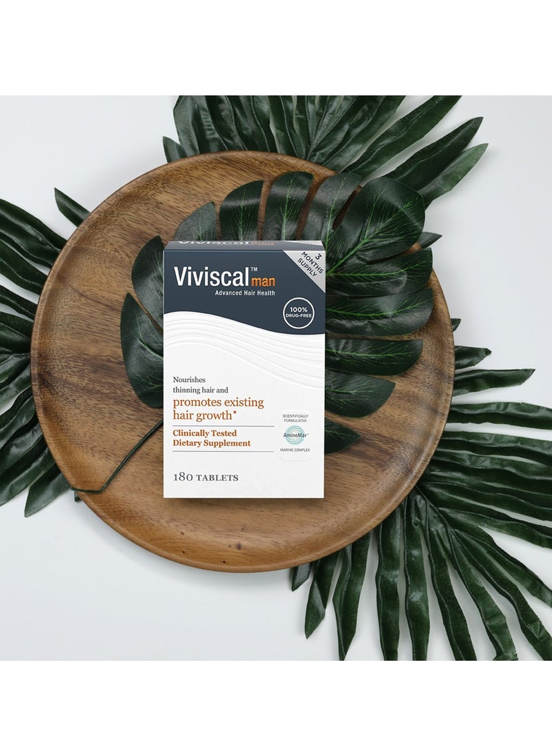 Viviscal Hair Growth Supplement for Men with Iron, Biotin, Zinc, Vitamin C, Nourish Thinning Hair and Increase Hair Thickness, Hair Multivitamin for Men - 60 Tablets  - Image 4