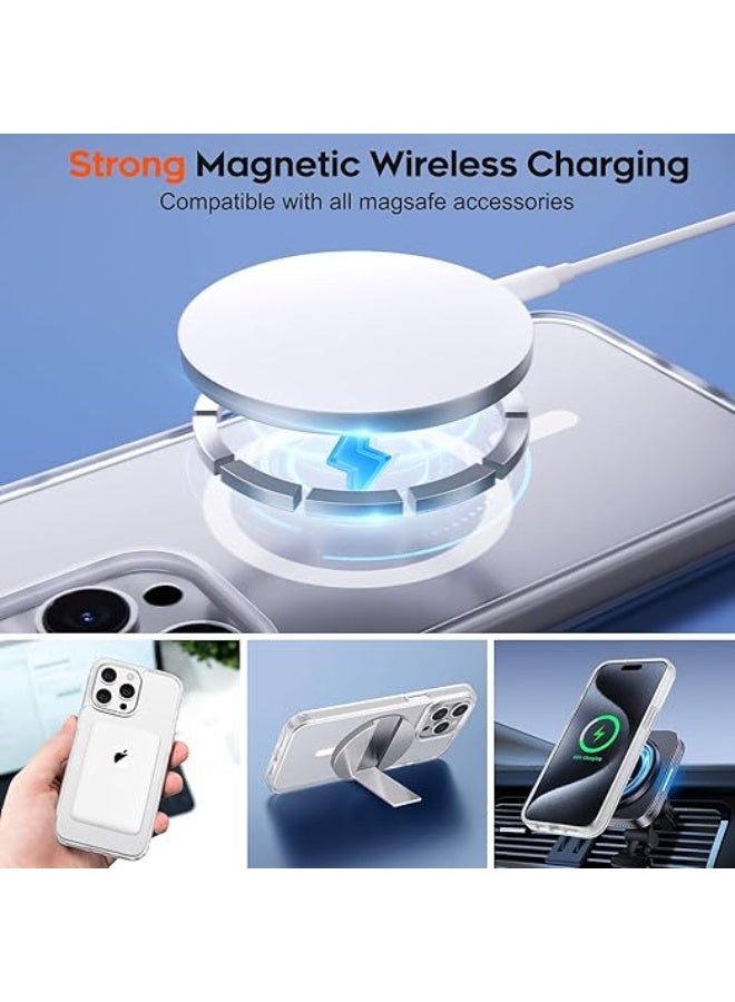 Compatible with iPhone 14 pro max Case for Magnetic iPhone 14 pro max Phone Case, [Compatible with Magsafe] Slim Translucent Matte Shockproof Bumper Drop Protection Girls Women Boy Cover, (White) - Image 2