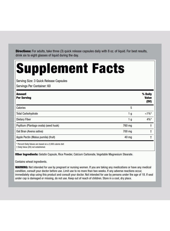 Lindberg Super Fiber Supplement | 180 Capsules | Oat, Pectin, & Psyllium | Non-GMO & Gluten Free - Image 2