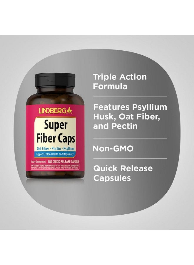 Lindberg Super Fiber Supplement | 180 Capsules | Oat, Pectin, & Psyllium | Non-GMO & Gluten Free - Image 4