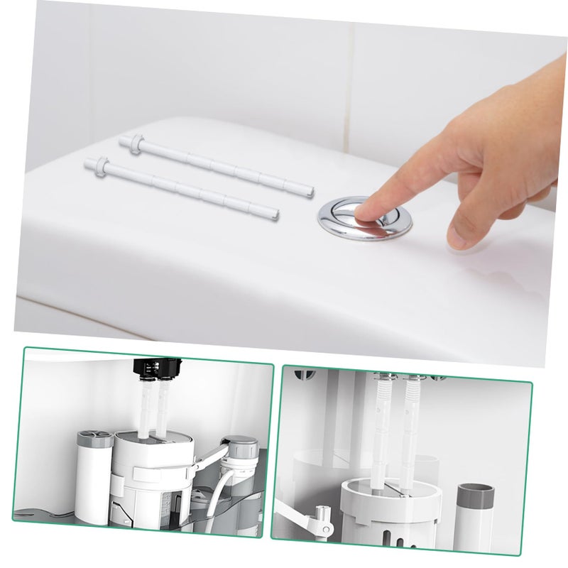 Dual Flush Valve Replacement Kit 10 Pieces Toilet Flush Button Rod Easy Installation - Image 5