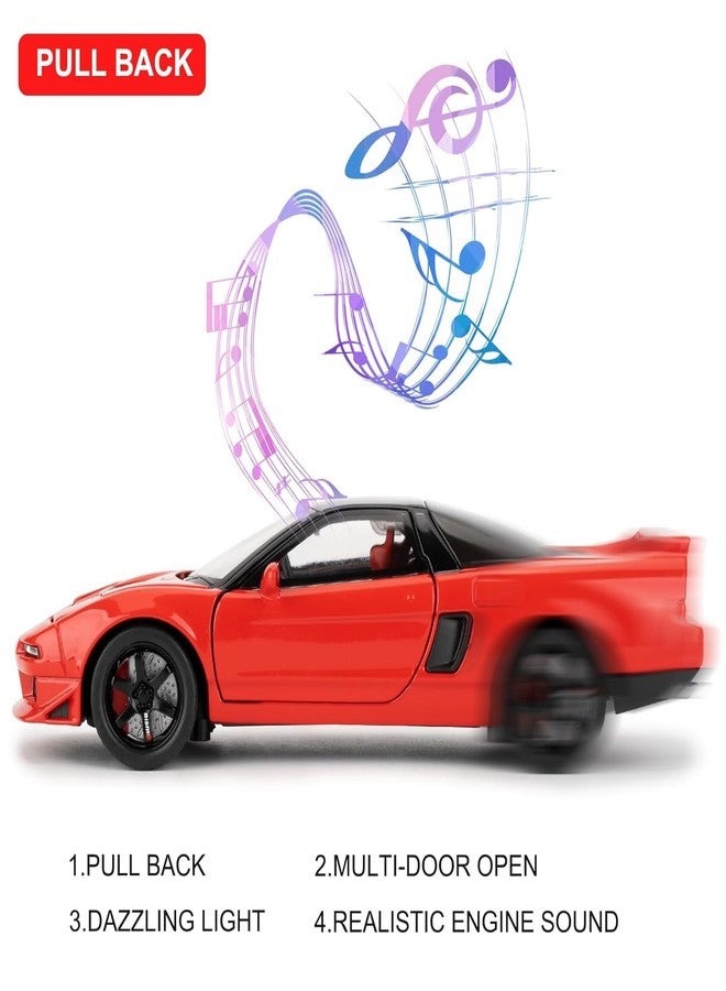 FEXXA Toy Car Compatible for 1:32 HO NDA NSX Evolution Model, Pull Back Diecast Collectible Car with Sounds ＆ Lights for Kids Boys Girls and Adults, Gift (RED) - Image 4