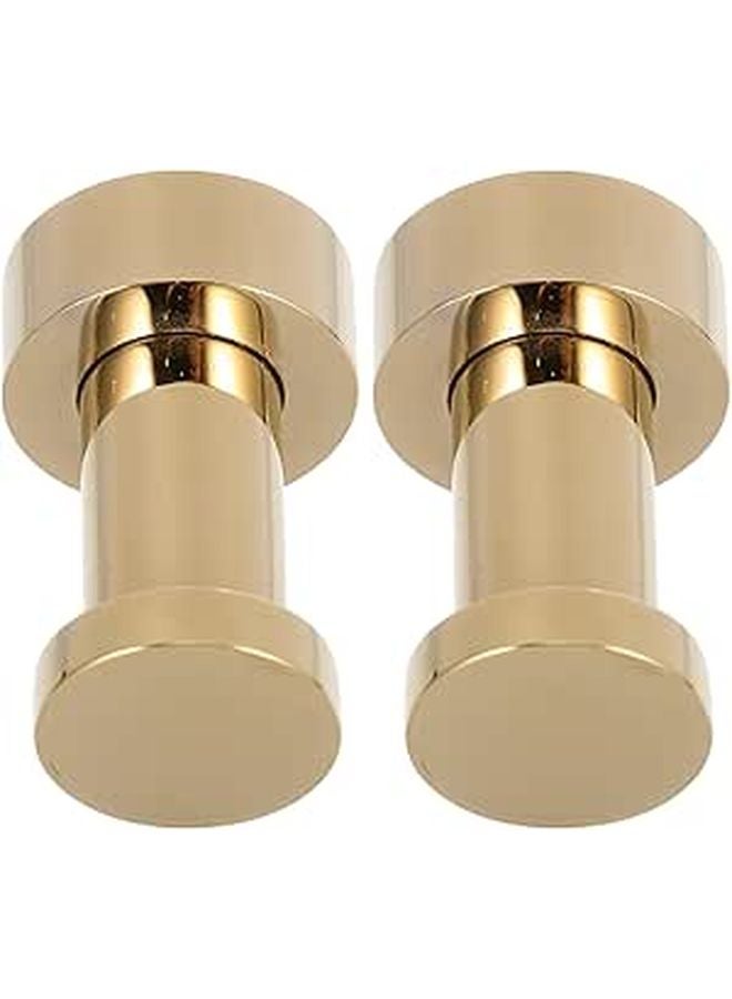 Brass Wall Mounted Towel Hooks 2pcs Round Bathroom Door Hanger For Towels Robes - Image 1