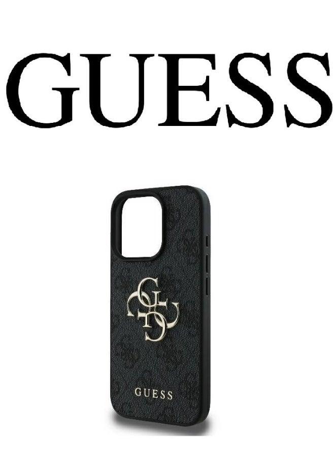 GUESS IPhone 16 Pro Max cover, with a logo and a leather design approved by the global brand Guess. From CG-MOBILE. In Black - Image 5