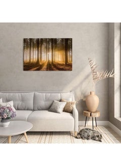 Home Gallery A Forest With The Sun Shining Through The Clouds Canvas Wall Art  - Image 4