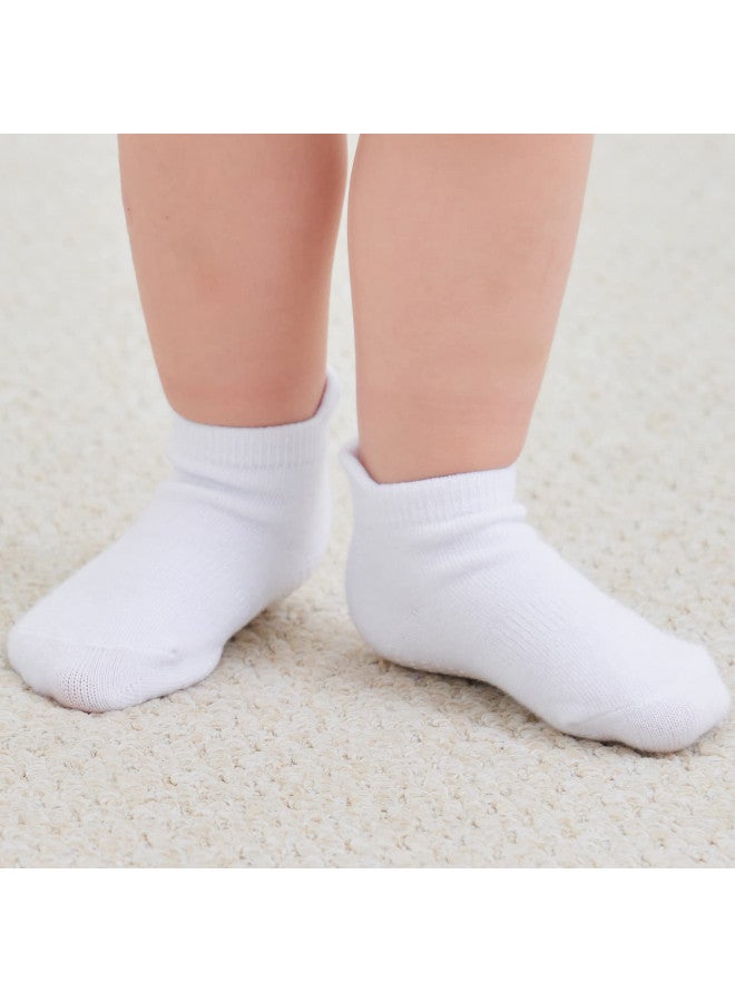 ZAPLES ZAPLES Baby Non Slip Grip Ankle Socks with Non Skid Soles for Infants Toddlers Kids Boys Girls, White, 6-12 Months - Image 4