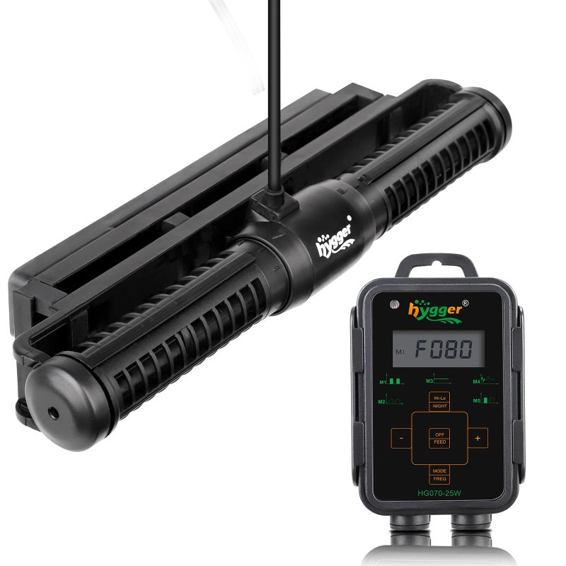 Hygger Aquarium Wave Maker Adjustable Cross Flow Pump with LED Display Controller Magnetic DC 24V Powerhead for Freshwater Marine Reef Aquariums Up to 265 Gallon 25W - Image 2