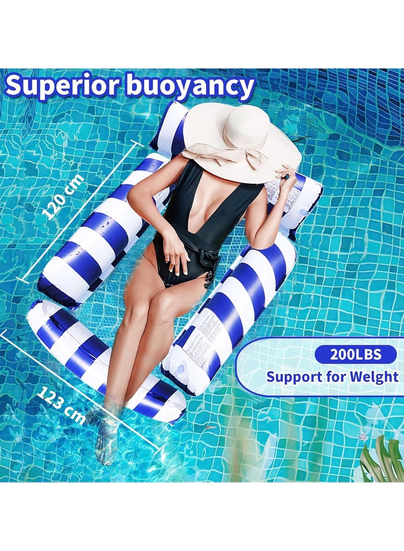 2 Pack Swimming Pool Floats, 4-in-1 Adults Pool Float & Water Hammock with Air Pumps, Multi-Purpose, Inflatable Pool Floats for Adults - Image 4