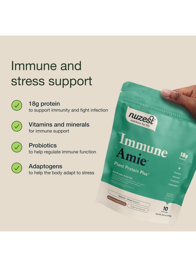 Nuzest Protein Plus | Immune Amie | Chocolate | Supports Healthy Immune System | Stress Support Benefits | Vitamins and Minerals | Lion's Main, Maitake & Shitake Mushrooms | 8.8oz/ 250g (10 Servings) - Image 3