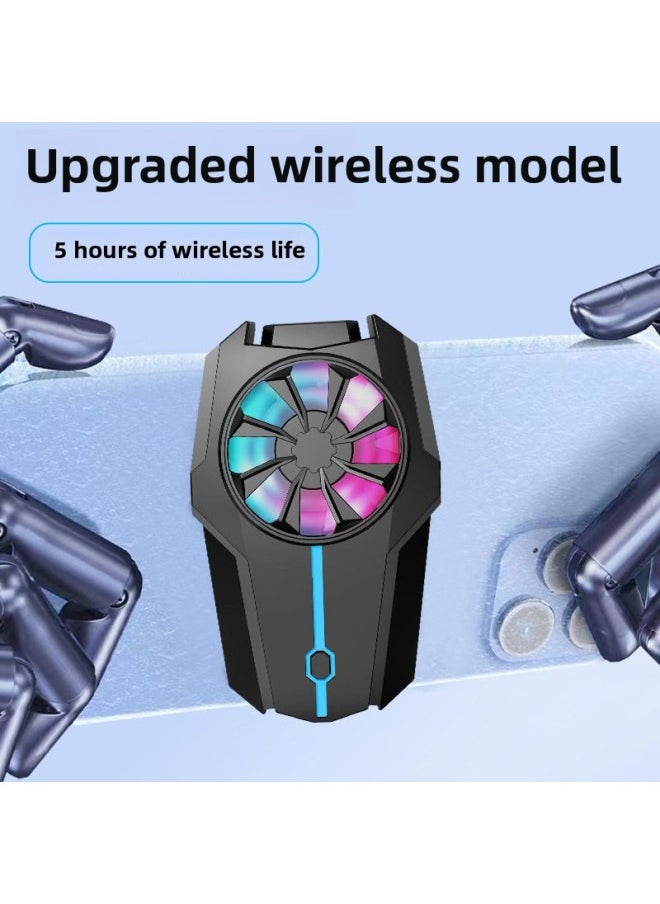 Generic Mobile Phone Radiator Back Clip Wireless Air-cooled Cooling Artifact Refrigeration Game E-sports For AppleAndroid Black Shark-Color:Black5 Hours Of Battery Life [rechargeable Modelair Cooling] Three Wind Adjustment  - Image 1