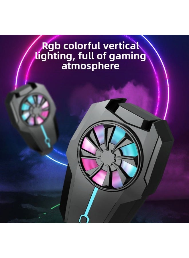 Generic Mobile Phone Radiator Back Clip Wireless Air-cooled Cooling Artifact Refrigeration Game E-sports For AppleAndroid Black Shark-Color:Black5 Hours Of Battery Life [rechargeable Modelair Cooling] Three Wind Adjustment  - Image 3
