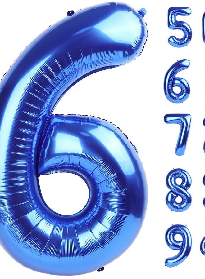 IWERP Navy Blue 6 Balloon, Number Balloon 40 Inch, Blue Party Supplies 6th Balloons for Birthday, 6 Birthday Balloon, Number 6 Balloon - Image 1