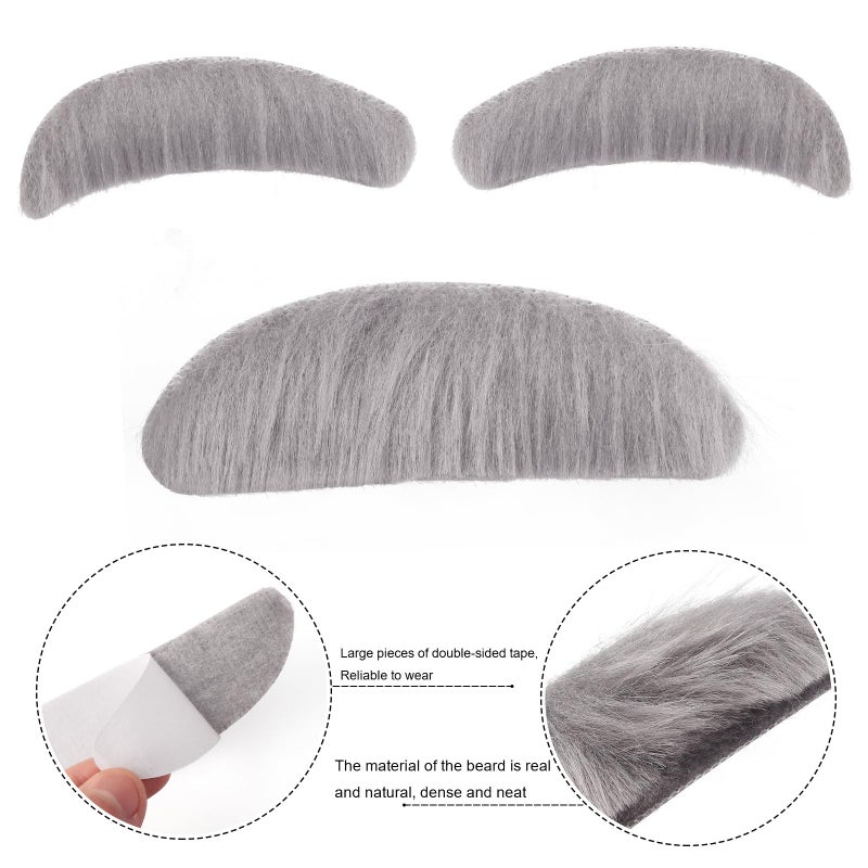 Yewong Kids Old Man Costume Beret Hat Mustache Eyebrows Inflatable Cane Glasses Bowite Grandpa 100 Days of School Cosplay - Image 3