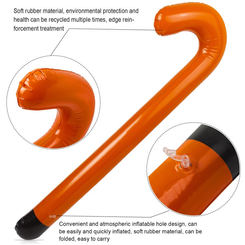 Yewong Kids Old Man Costume Beret Hat Mustache Eyebrows Inflatable Cane Glasses Bowite Grandpa 100 Days of School Cosplay - Image 4