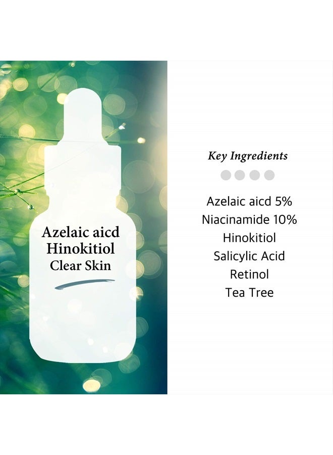 Cos De BAHA سيروم الوجه الواضح بحمض الأزيليك + زيت شجرة الشاي مع النياسيناميد 10%، حمض الساليسيليك، الريتينول - سريع وفعال لعلاج حب الشباب الكيسي، مضاد للشيخوخة، صيغة تخفيف مشاكل البشرة، 1 أونصة سائلة (30 مل) - Image 3