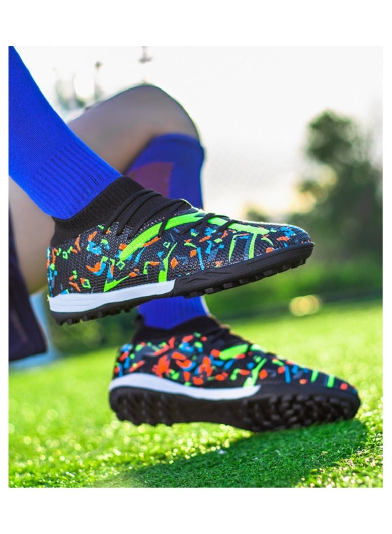 SKT Shiketro High-Top Football Shoes For Men And Women, Broken-Stud Football Shoes, Long-Stud Non-Slip Adult Grass Professional Training Shoes, Outdoor Breathable Sports Shoes, Track And Field Running Mesh Shoes - Image 2