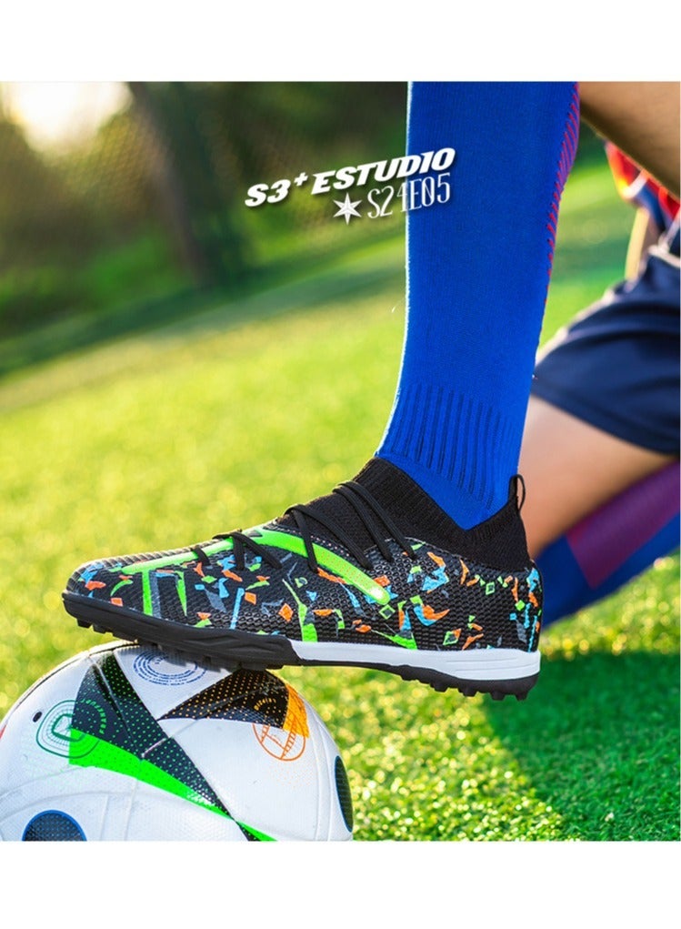 SKT Shiketro High-Top Football Shoes For Men And Women, Broken-Stud Football Shoes, Long-Stud Non-Slip Adult Grass Professional Training Shoes, Outdoor Breathable Sports Shoes, Track And Field Running Mesh Shoes - Image 4