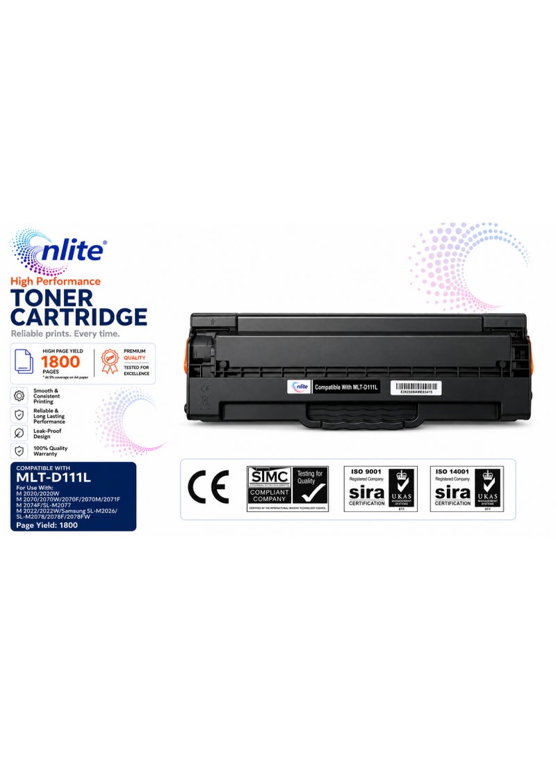 إنلايت خرطوشة حبر enlite عالية الجودة MLT-D111L/D 111  لطابعات سامسونج سلاسل M2020، M2070، SL-M2026، SL-M2077، و SL-M2078 - Image 2