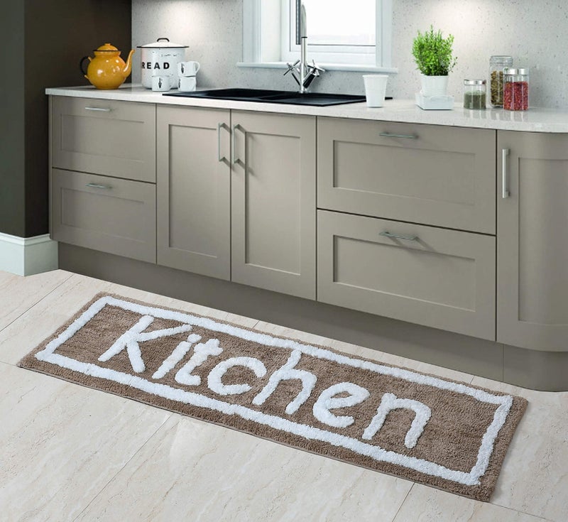 AEROHAVEN™ Glorious Super Soft Microfiber Abstract Kitchen Designer Anti Slip Kitchen Runner Rug - BR27 - (Coffee, 40 cm x 120 cm (Runner)) - Image 1