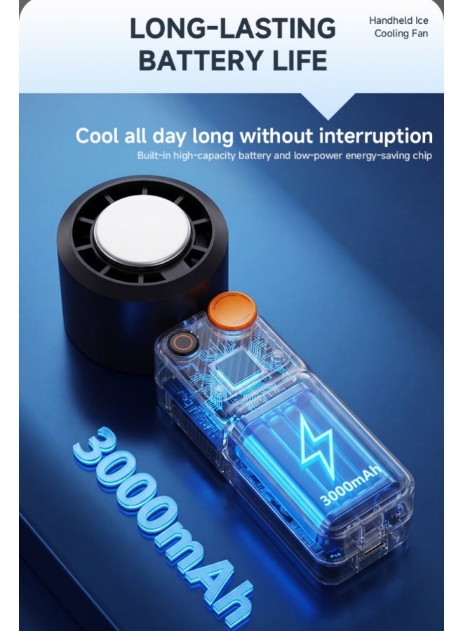 BESTPEAK This portable handheld fan features instant cooling technology, 100 adjustable fan speeds, a high-speed turbine mode, a 3000mAh rechargeable battery, and a digital display, making it ideal for travel, camping, and outdoor activities. - Image 4
