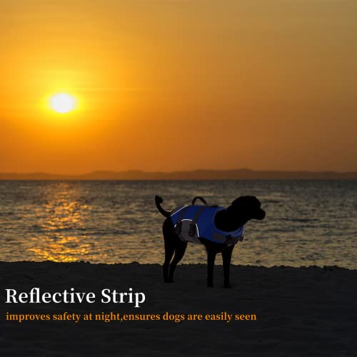 Mklhgty Dog Life Jacket, Reflective Adjustable Dog Life Vest with Rescue Handle for Swimming and Boating, Ripstop Pet Safety Life Preserver for Small, Medium and Large Dogs - Image 5
