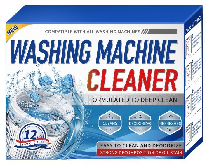 Washing Machine Cleaner Tablets, Deep Clean Front Loader & Top Load Washer, 12 Pcs Professional Grade Washer Machine Cleaner Deodorizer for Removing Build-up - Image 1