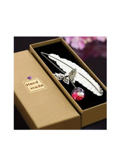 Generic “Perfect gift for reading and nature lovers: handcrafted dragonfly and feather book separator 