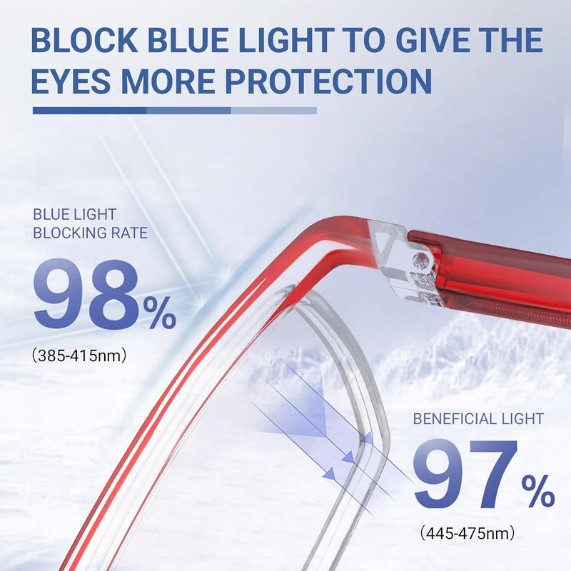 TERAISE 4PCS Fashion Anti-blue light Reading Glasses Men Women Computer Reader(3.50X) - Image 3