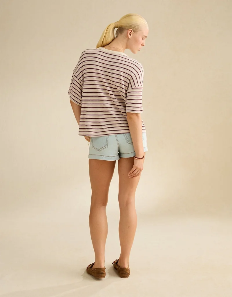 American Eagle  AE Soft & Sexy Waffle Crew Neck Tee for Women | Best Price UAE