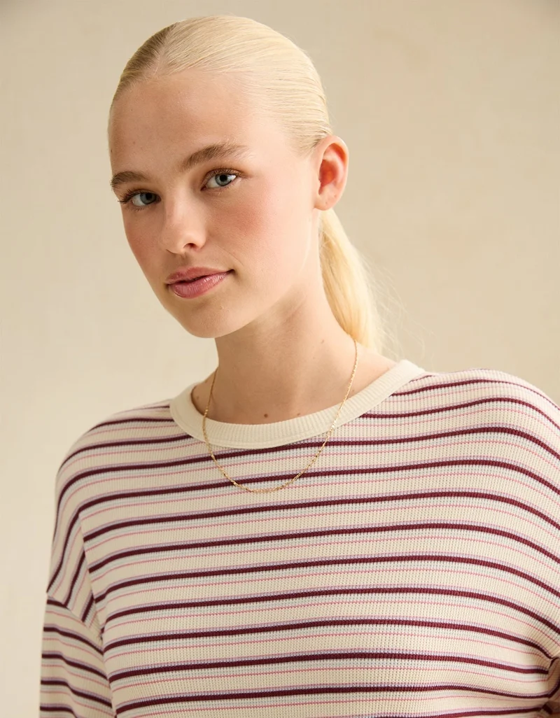 American Eagle  AE Soft & Sexy Waffle Crew Neck Tee for Women | Best Price UAE