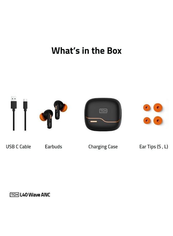 TCH L40 Wave ENC & ANC Wireless Earbuds, Noise Cancellation, HD Sound, Bluetooth 5.4, All-Day Playtime - Image 5