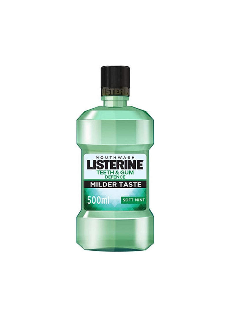 Listerine Teeth And Gum Defence With Soft Mint Antiseptic Mouthwash 500ml 