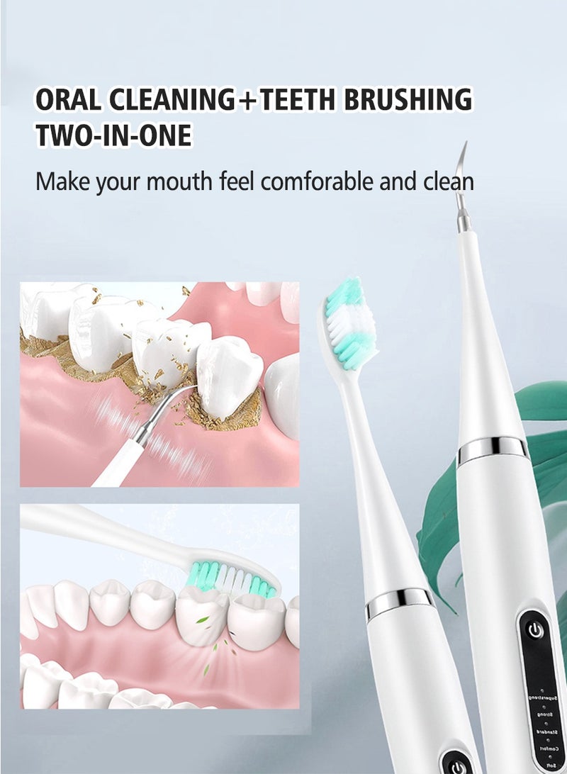 منظف الأسنان الثنائي: غسول الفم المحمول وفرشاة الأسنان الكهربائية إزالة فعالة للجير والبقع – تنظيف عميق، إزالة البلاك، وتبييض الأسنان أداة العناية المنزلية بالفم | منتج احترافي – آمن وسهل الاستخدام للعائلة والسفر. - Image 4