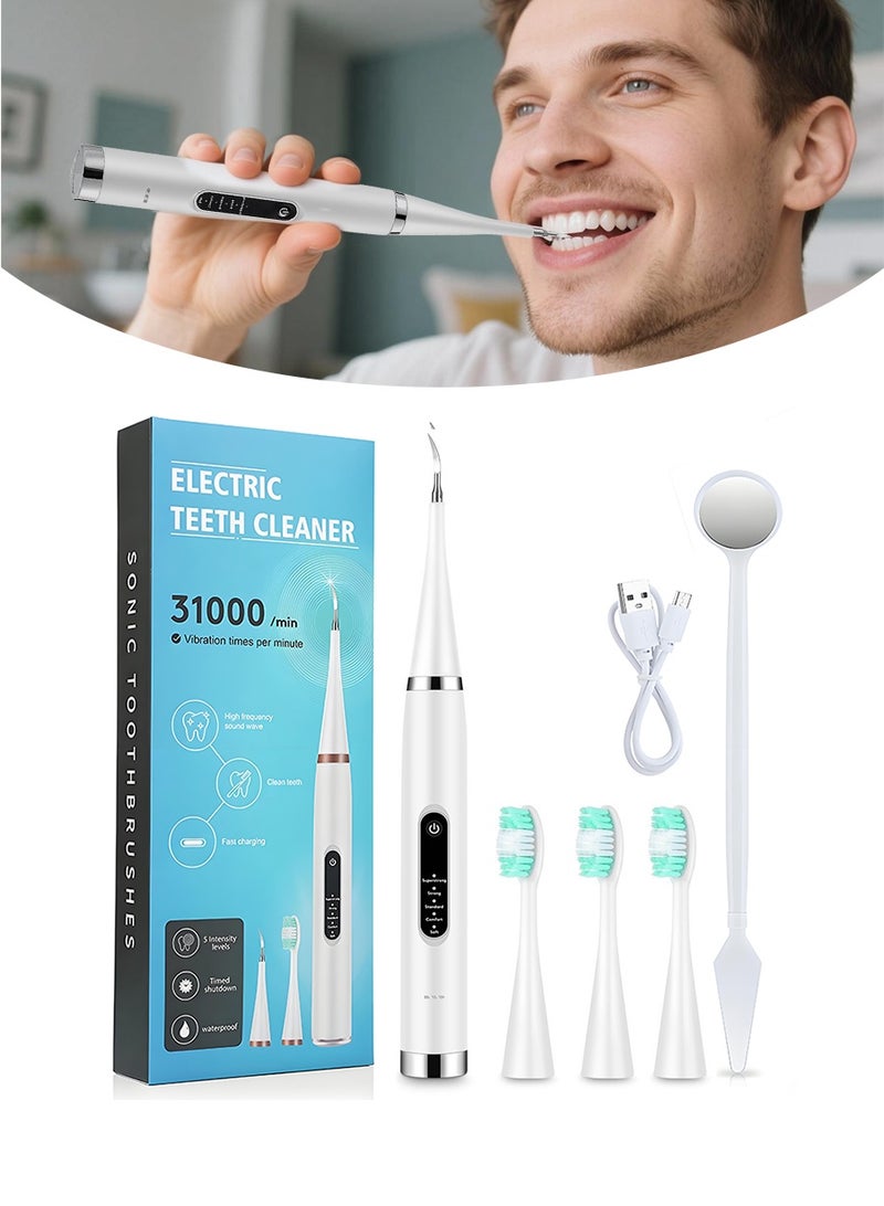منظف الأسنان الثنائي: غسول الفم المحمول وفرشاة الأسنان الكهربائية إزالة فعالة للجير والبقع – تنظيف عميق، إزالة البلاك، وتبييض الأسنان أداة العناية المنزلية بالفم | منتج احترافي – آمن وسهل الاستخدام للعائلة والسفر. - Image 1