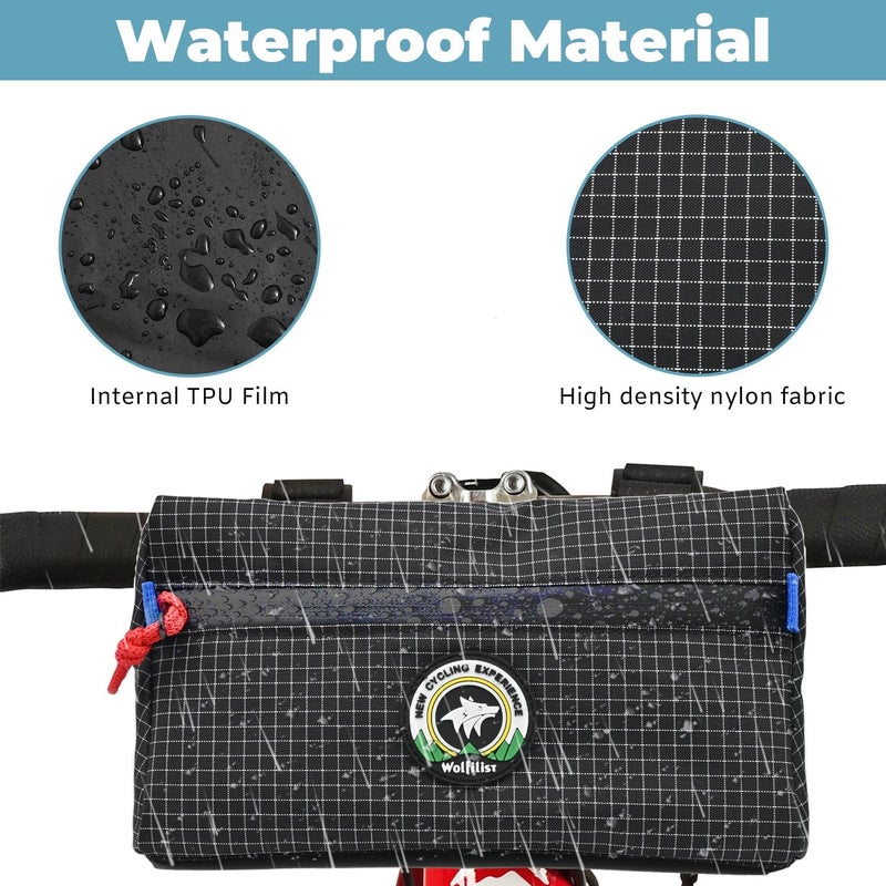 Vortika Bike Handlebar Bag, Bicycle Front Bag, Kids Handle Bar Bag, Storage Bag with Shoulder Strap for Men Women Kids Outdoor Road MTB Cycling(Black) - Image 3