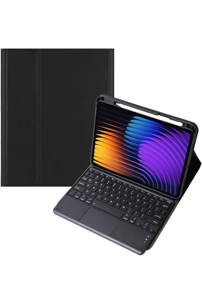 SMART Keyboard Case for Xiaomi Pad 7 / 7 Pro 11.2" – Magnetic Detachable Keyboard with Multi-Touch Trackpad, Adjustable Stand, PU Leather Protective Cover, Lightweight & Portable (Black) - Image 2