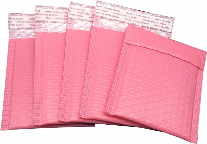 DowDew Water Resistant Bubble Envelope Mailers [10 Pack] 6 inch x 9 inch #0 Pink Poly Padded Shipping Envelopes Self Sealing Cushioned Packaging Bags - Image 2