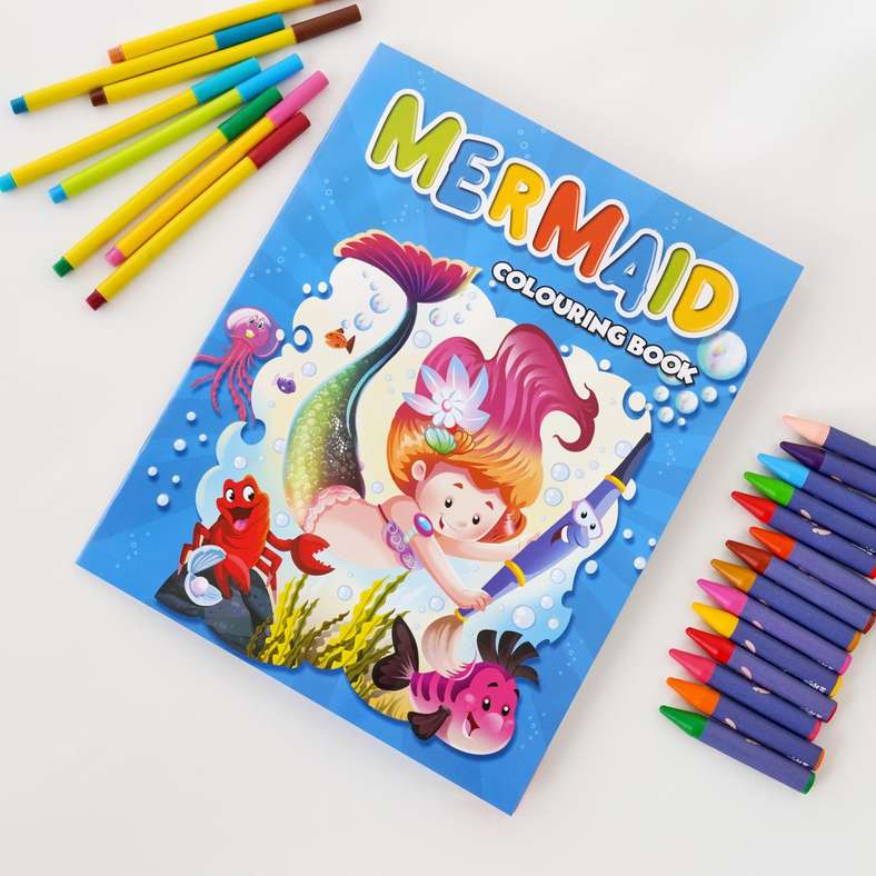 Mermaid 16 Page Coloring book -Multi