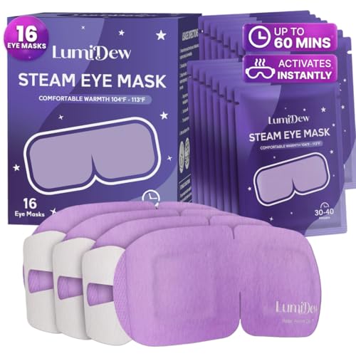 LumiDew Steam Eye Mask Self Heating Heated Eye Mask for Sleep Warm Compress for Eyes Moist Heat for Dry Eye Relief Stye Eye Treatment Spa Travel Essentials Unscented 16 Pack - Image 1