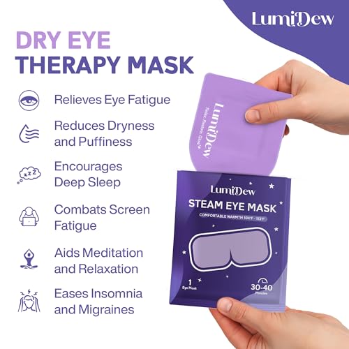 LumiDew Steam Eye Mask Self Heating Heated Eye Mask for Sleep Warm Compress for Eyes Moist Heat for Dry Eye Relief Stye Eye Treatment Spa Travel Essentials Unscented 16 Pack - Image 3