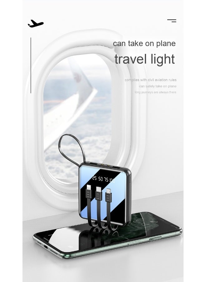 Mini Portable 10000mAh Power Bank with Built-in Cable and Digital Display - Universal Charger for Phones - Image 5