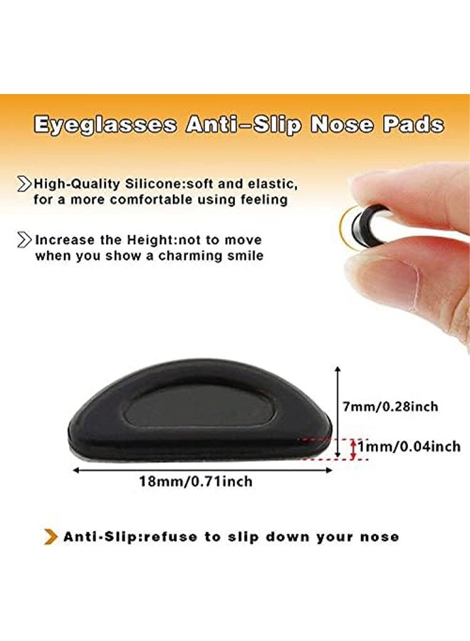 Adhesive Nose Pad, 20 Pairs Eyeglass Nose Pads Stick On Silicone Anti-Slip for Glasses Sunglasses Thin Nose Pads Eyeglasses (10-Black & 10-Clear) - Image 2