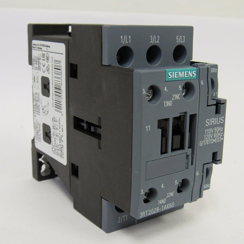 SIEMENS SIEMENS 3RT20281AK60 Sirius 3 Pole 38 AMP 120 Volt AC CONTACTOR  1NO1NC Auxiliary Contact  - Image 3
